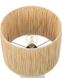 Candeeiro De Mesa Em Ceramica Branca 46 Cm Jubones