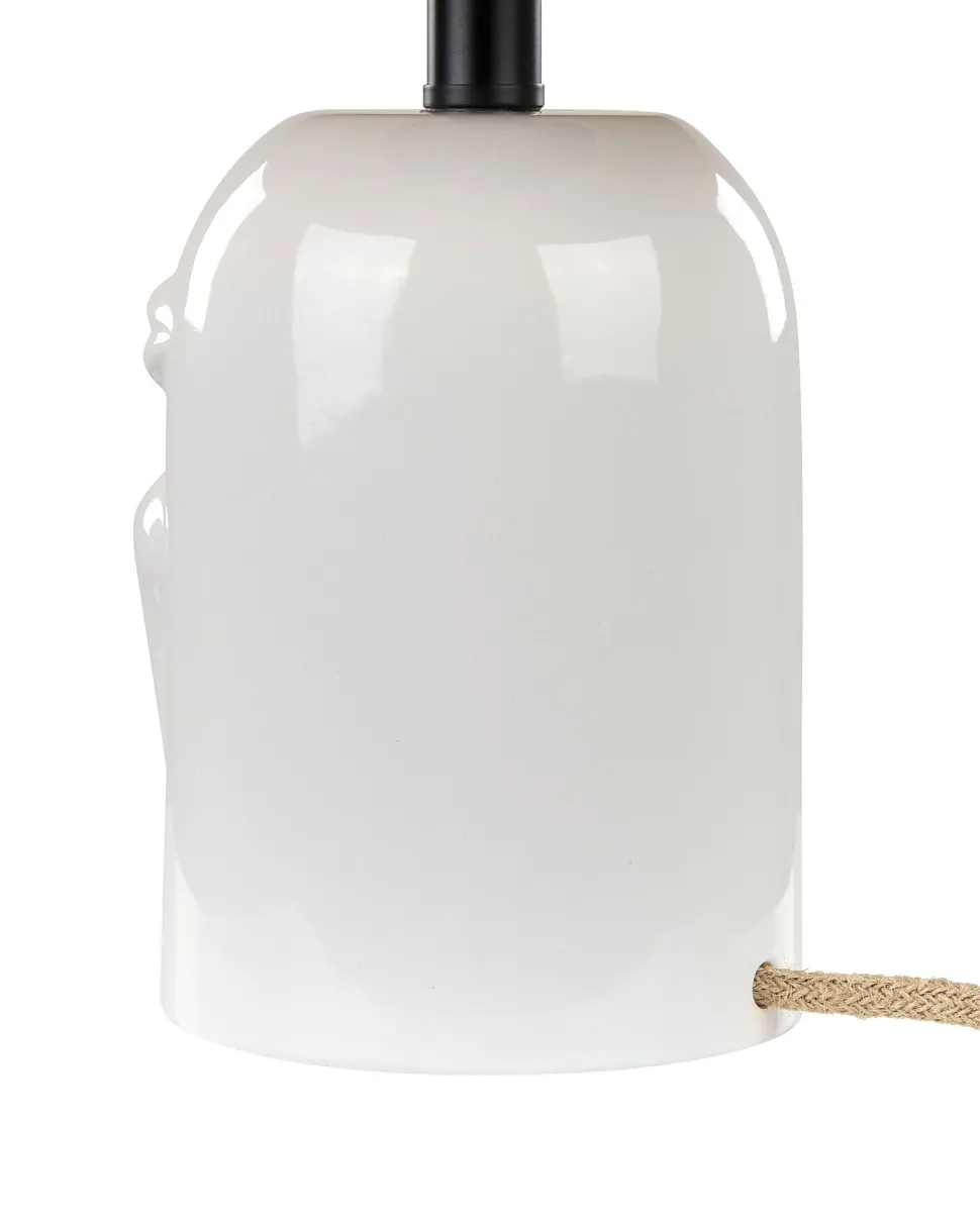 Candeeiro De Mesa Em Ceramica Branca 46 Cm Jubones