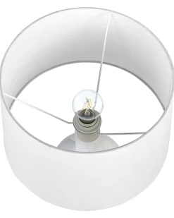 Candeeiro De Mesa Em Ceramica Branca Soco