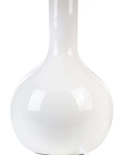 Candeeiro De Mesa Em Ceramica Branca Soco