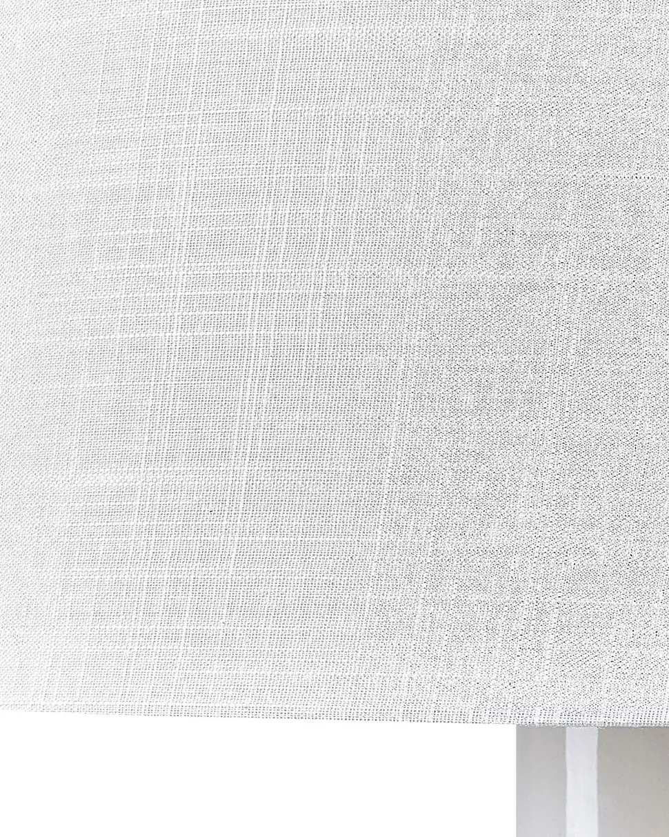 Candeeiro De Mesa Em Ceramica Branca Soco