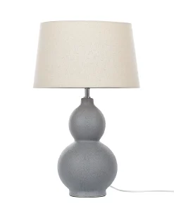 Candeeiro De Mesa Em Ceramica Cinzenta E Creme 56 Cm Yenisei