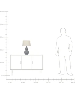 Candeeiro De Mesa Em Ceramica Cinzenta E Creme 56 Cm Yenisei
