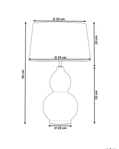 Candeeiro De Mesa Em Ceramica Cinzenta E Creme 56 Cm Yenisei