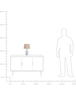 Candeeiro De Mesa Em Ceramica Branco E Azul Palakaria