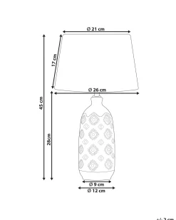 Candeeiro De Mesa Em Ceramica Branco E Azul Palakaria