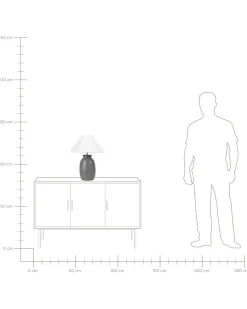 Candeeiro De Mesa Em Ceramica Preta Patillas