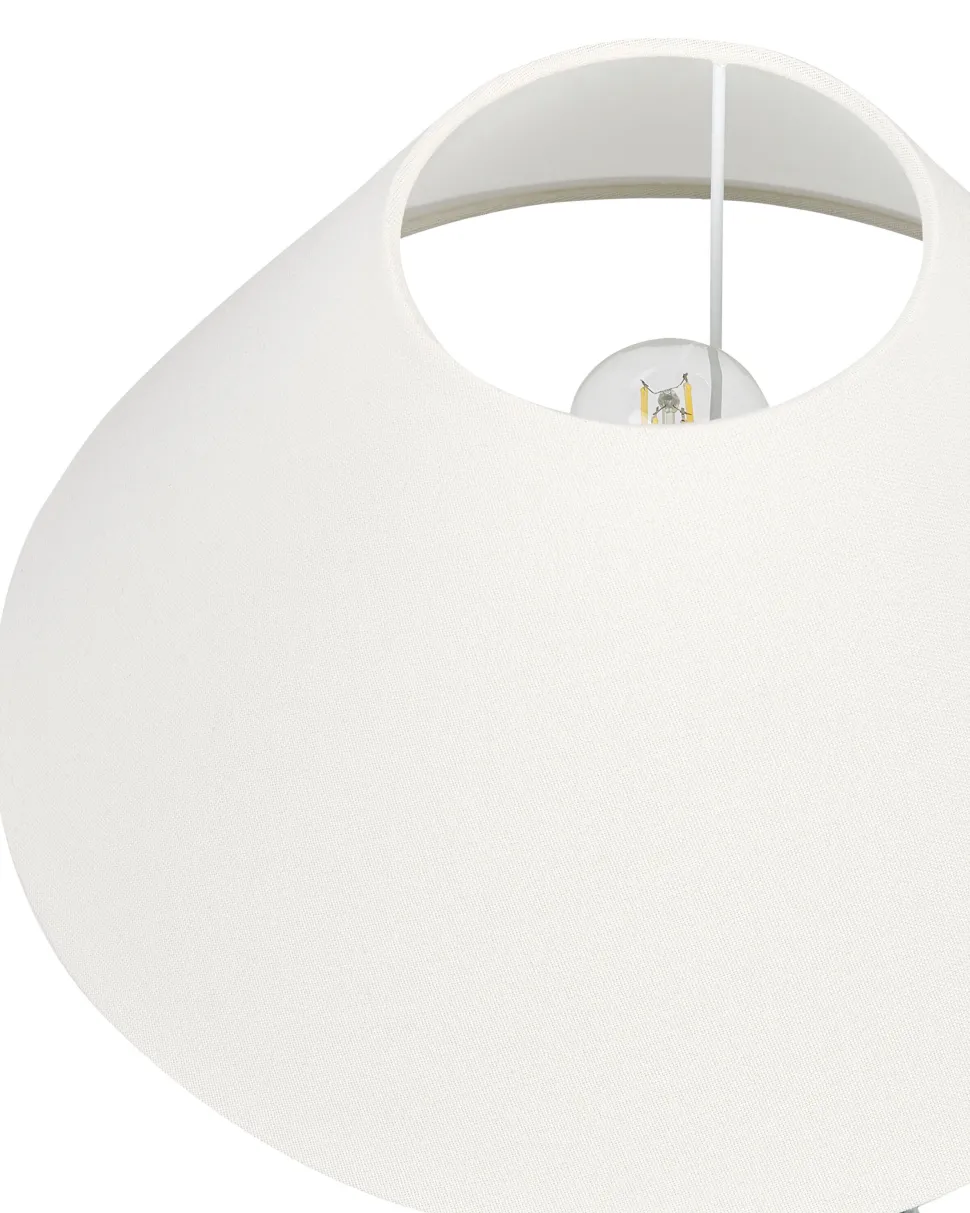 Candeeiro De Mesa Em Ceramica Azul Escuro E Branco 60 Cm Matina