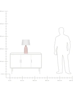 Candeeiro De Mesa Em Ceramica Rosa E Branco 56 Cm Zarima