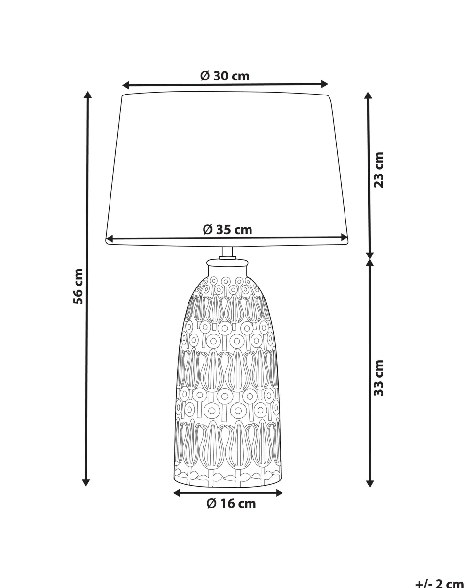 Candeeiro De Mesa Em Ceramica Rosa E Branco 56 Cm Zarima