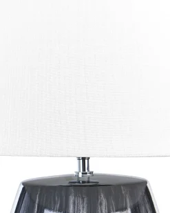 Candeeiro De Mesa Em Ceramica Cinzenta E Creme Cidra