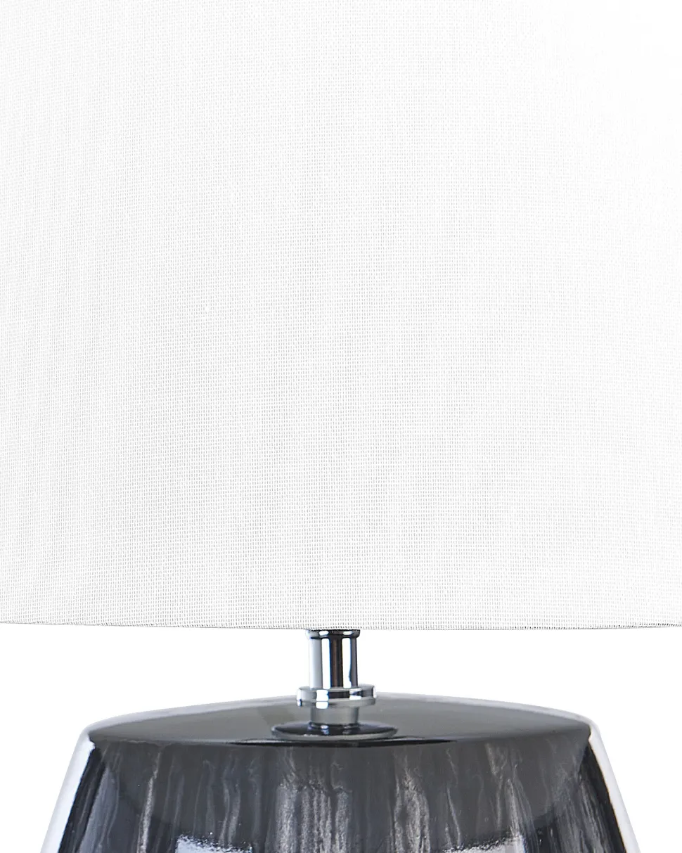 Candeeiro De Mesa Em Ceramica Cinzenta E Creme Cidra