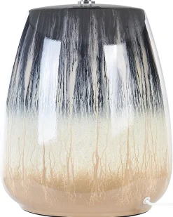 Candeeiro De Mesa Em Ceramica Cinzenta E Creme Cidra