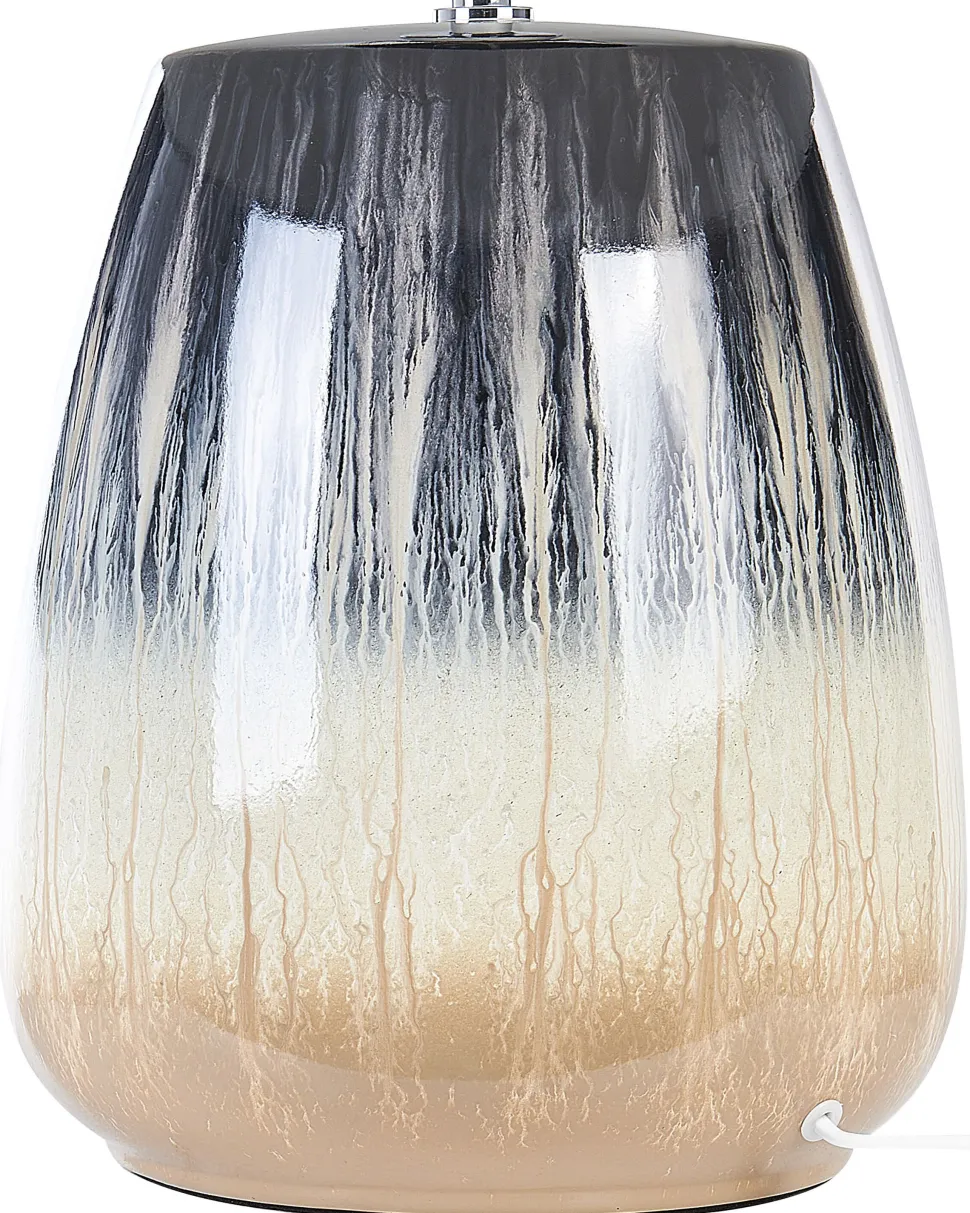 Candeeiro De Mesa Em Ceramica Cinzenta E Creme Cidra