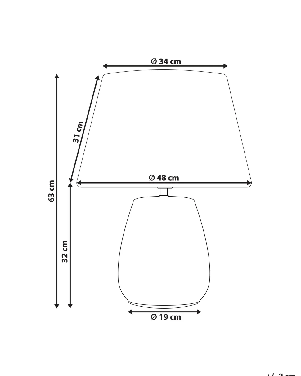 Candeeiro De Mesa Em Ceramica Cinzenta E Creme Cidra