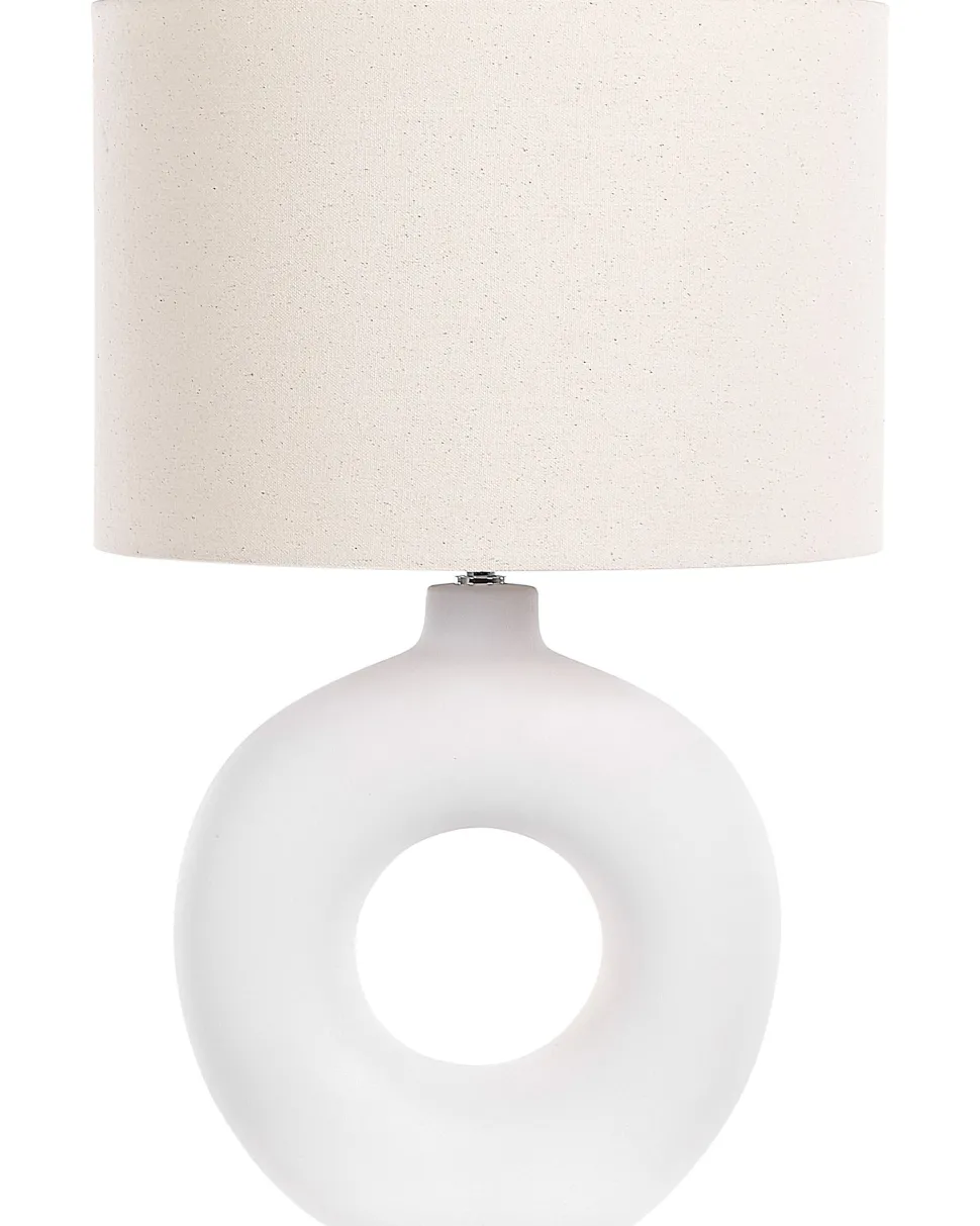 Candeeiro De Mesa Em Ceramica Branco Venta