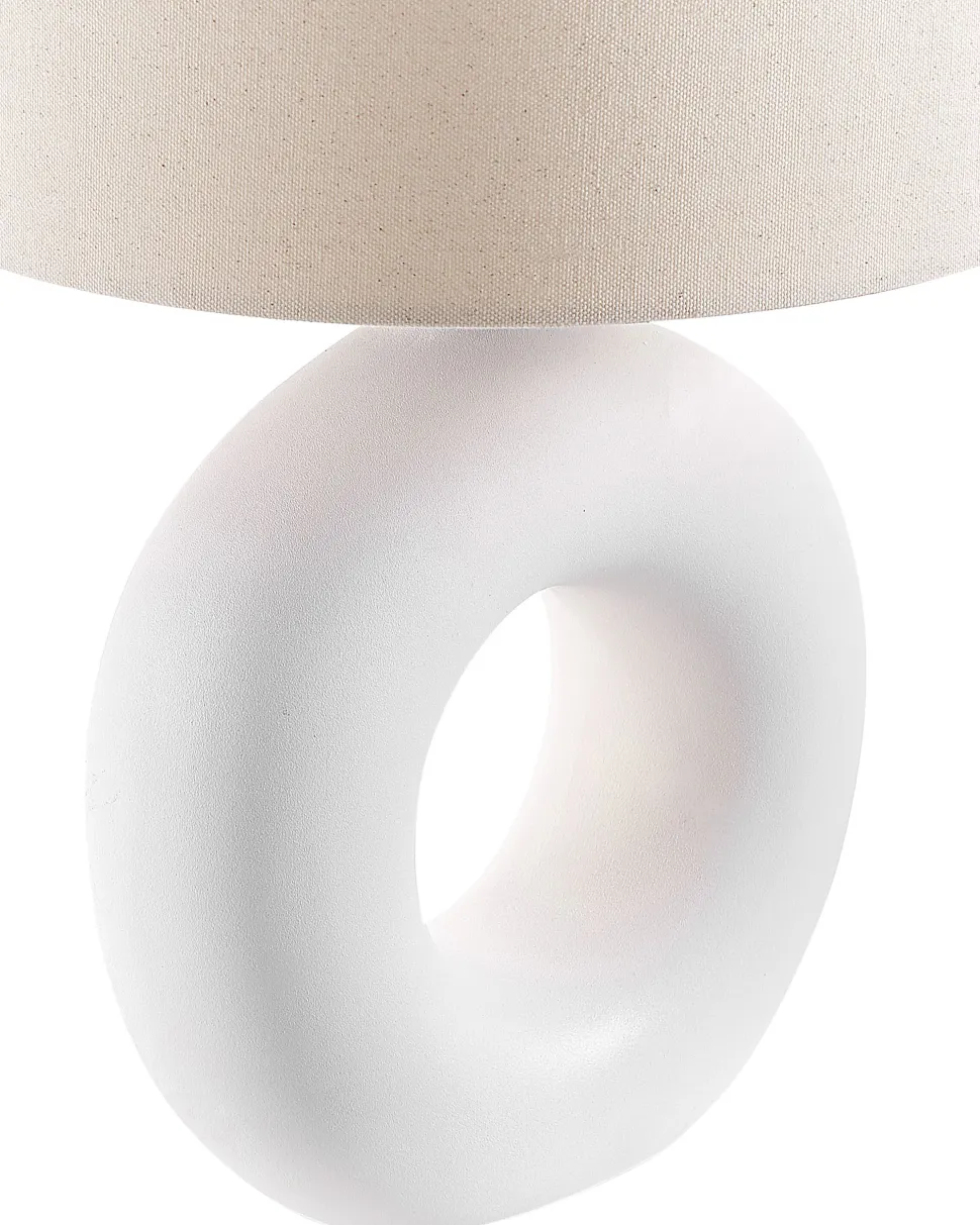 Candeeiro De Mesa Em Ceramica Branco Venta