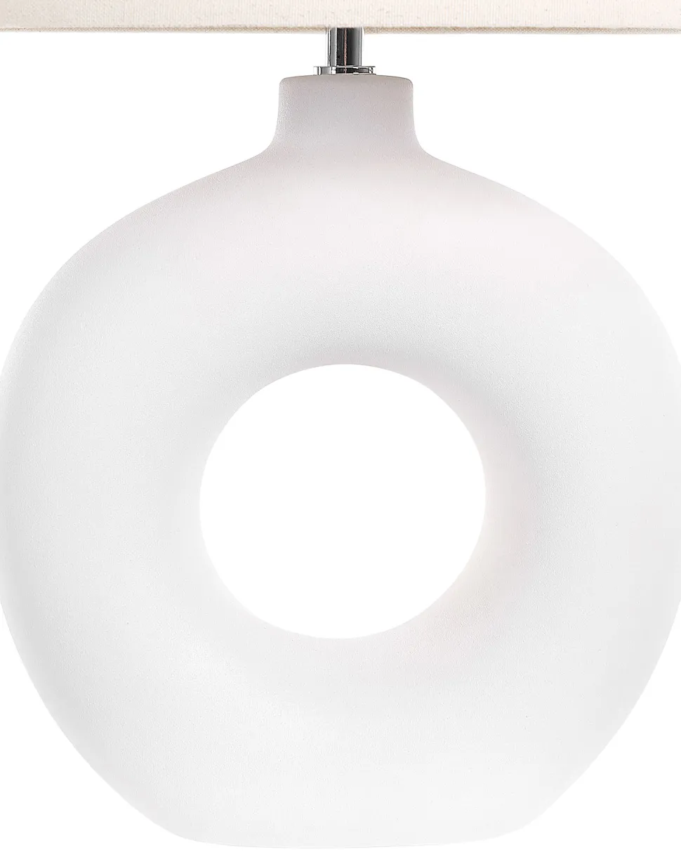 Candeeiro De Mesa Em Ceramica Branco Venta
