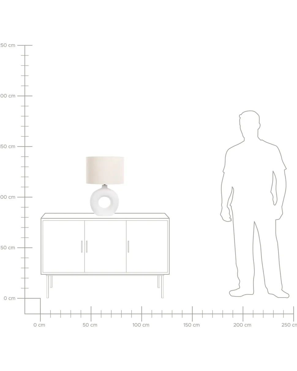 Candeeiro De Mesa Em Ceramica Branco Venta