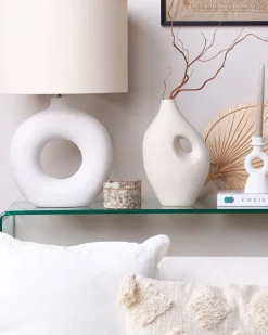 Candeeiro De Mesa Em Ceramica Branco Venta