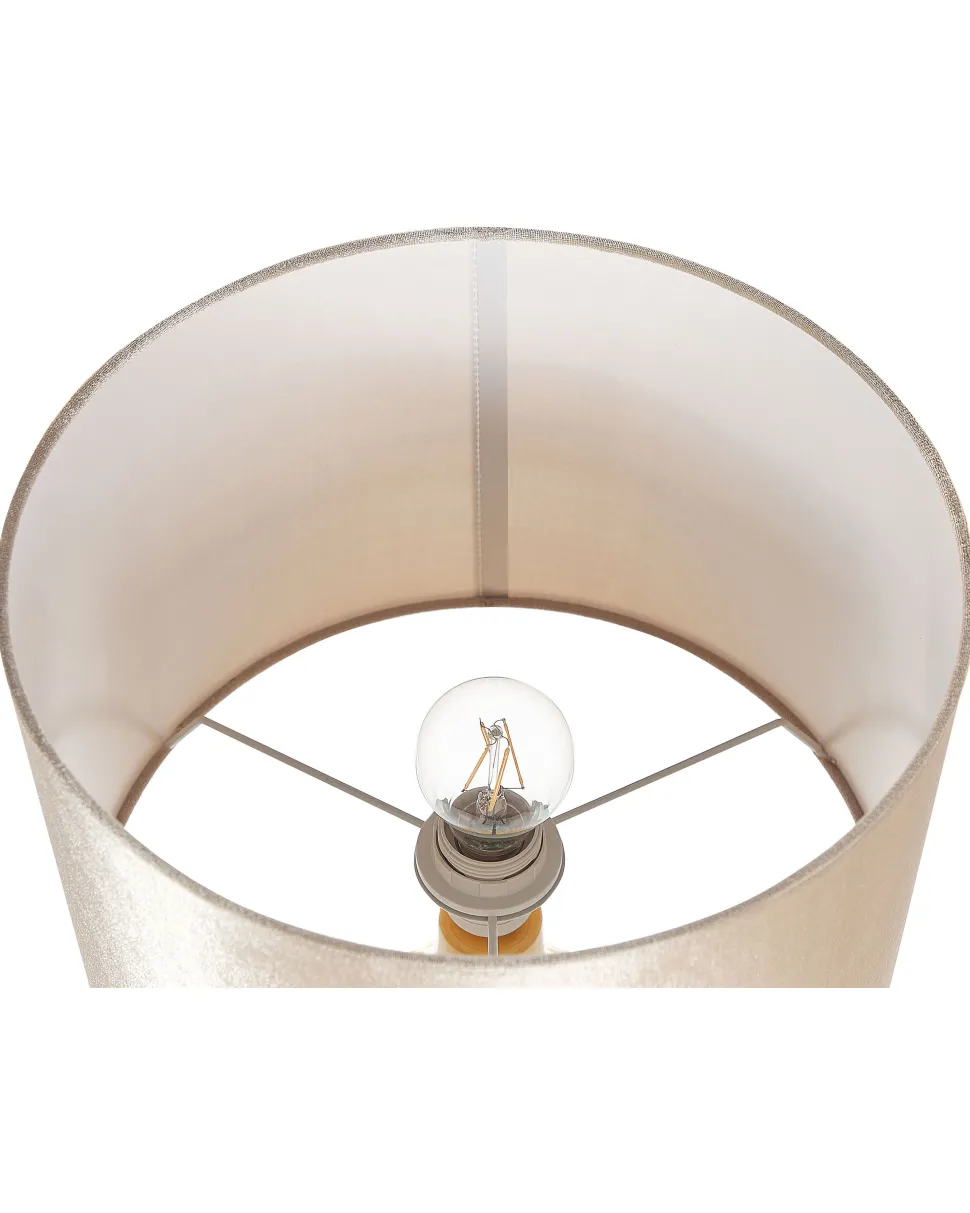 Candeeiro De Mesa Em Ceramica Dourado E Amarelo 52 Cm Haddas