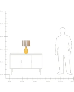 Candeeiro De Mesa Em Ceramica Dourado E Amarelo 52 Cm Haddas