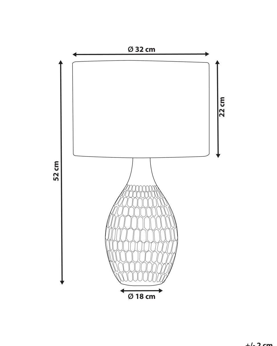 Candeeiro De Mesa Em Ceramica Dourado E Amarelo 52 Cm Haddas