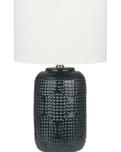 Candeeiro De Mesa Em Ceramica Azul Escura Mussel