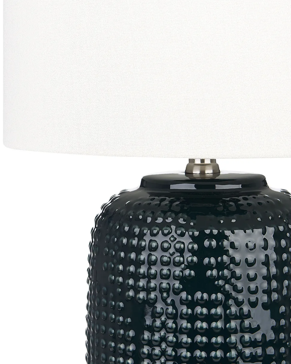 Candeeiro De Mesa Em Ceramica Azul Escura Mussel