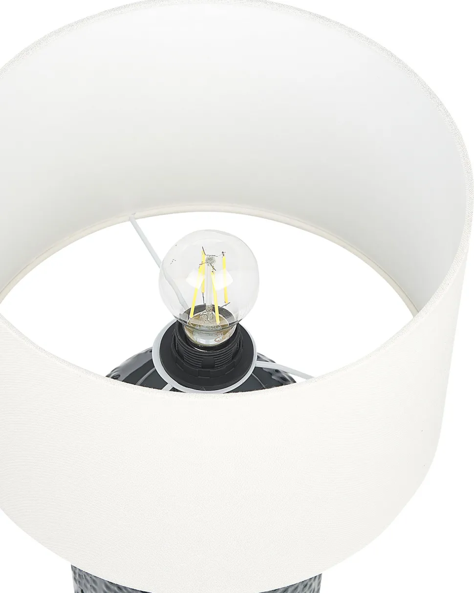 Candeeiro De Mesa Em Ceramica Azul Escura Mussel