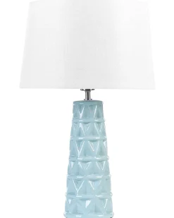 Candeeiro De Mesa Em Ceramica Azul Vinces