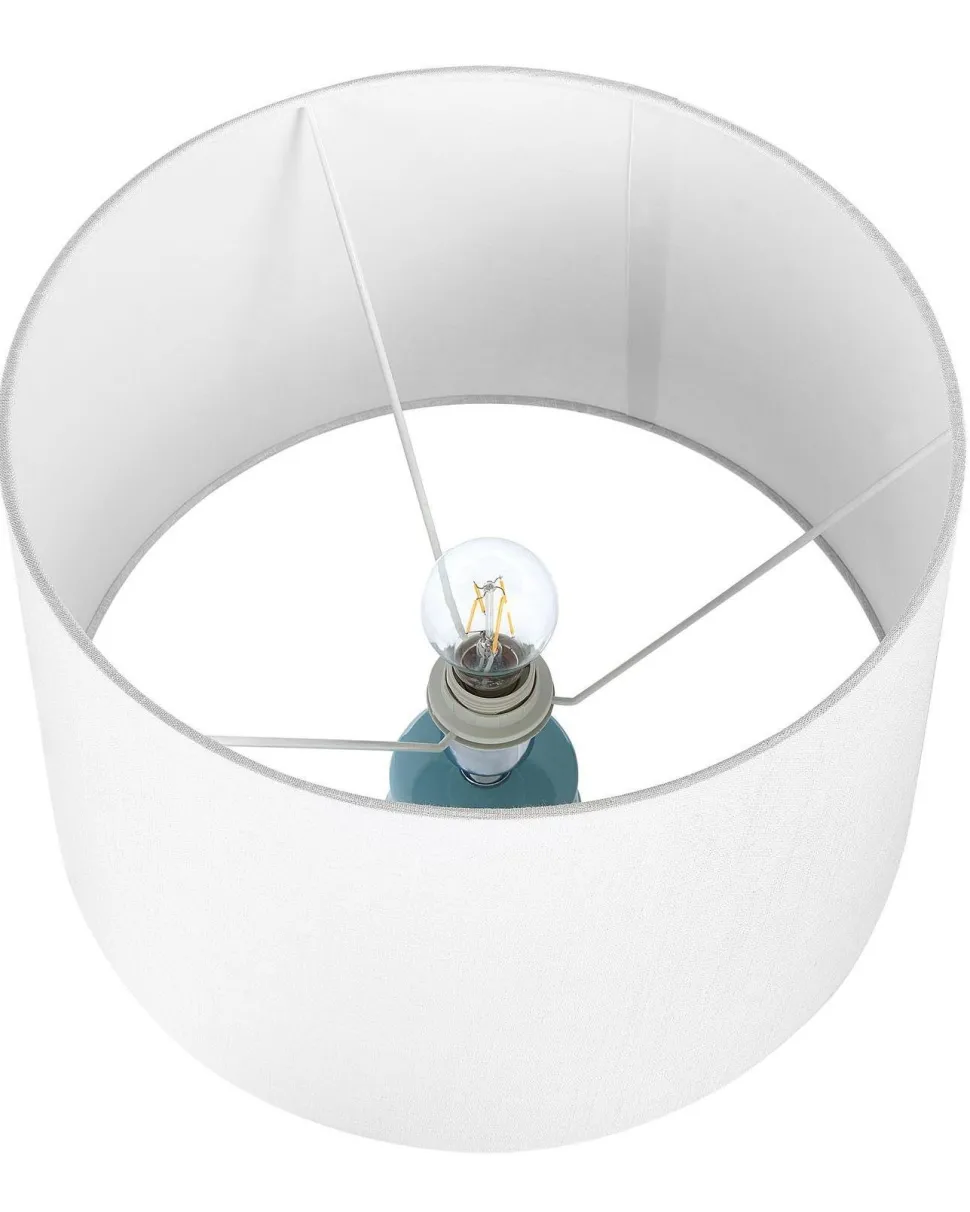 Candeeiro De Mesa Em Ceramica Azul Vinces