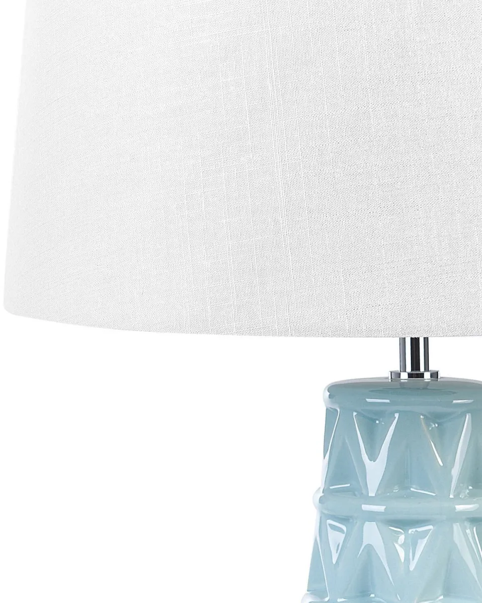 Candeeiro De Mesa Em Ceramica Azul Vinces