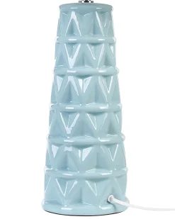 Candeeiro De Mesa Em Ceramica Azul Vinces