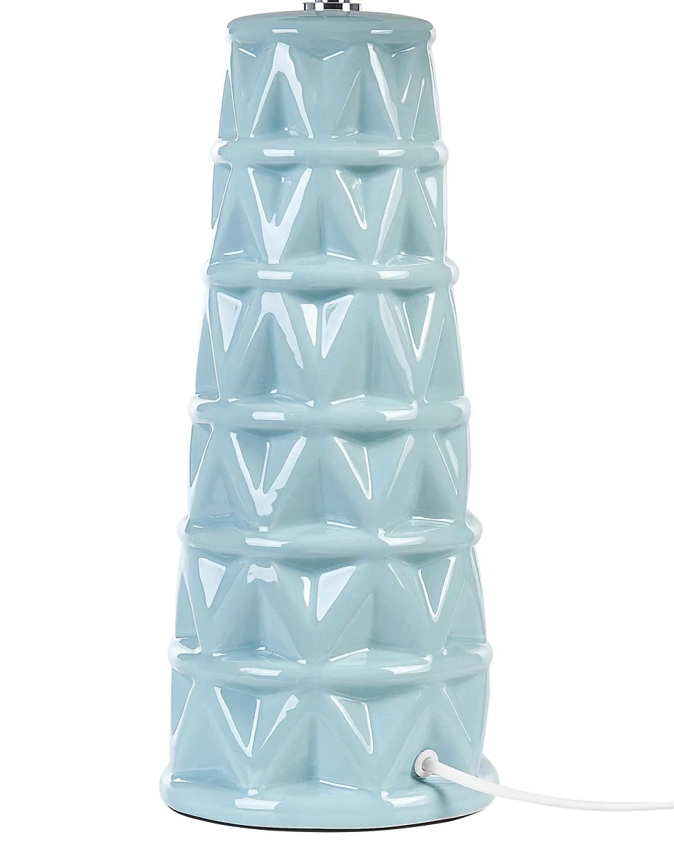 Candeeiro De Mesa Em Ceramica Azul Vinces