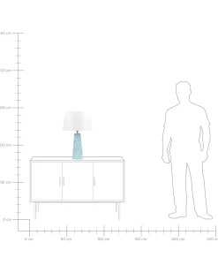 Candeeiro De Mesa Em Ceramica Azul Vinces