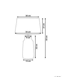 Candeeiro De Mesa Em Ceramica Azul 55 Cm Thaya