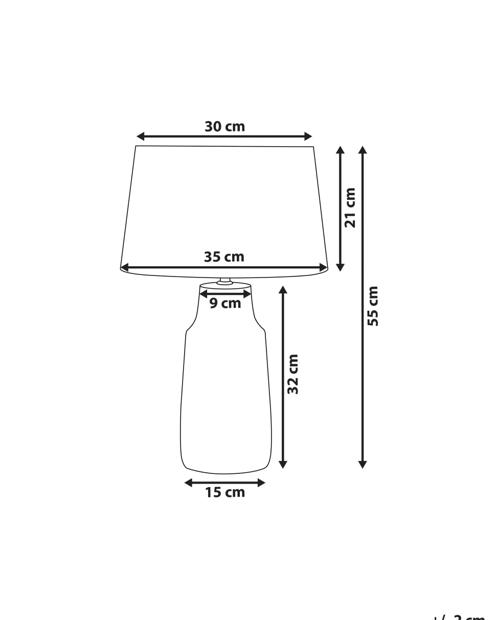 Candeeiro De Mesa Em Ceramica Azul 55 Cm Thaya