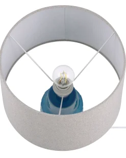 Candeeiro De Mesa Em Ceramica Azul 55 Cm Thaya