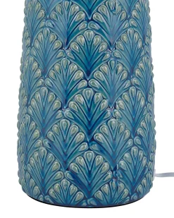 Candeeiro De Mesa Em Ceramica Azul 55 Cm Thaya