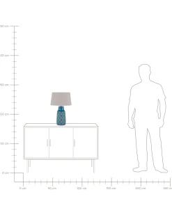 Candeeiro De Mesa Em Ceramica Azul 55 Cm Thaya