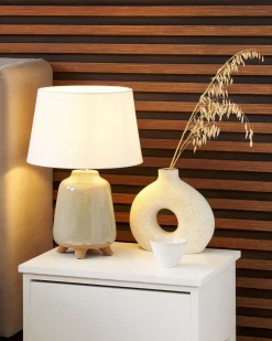 Candeeiro De Mesa Em Ceramica Cinzenta Fajardo