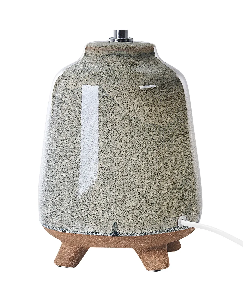 Candeeiro De Mesa Em Ceramica Cinzenta Fajardo