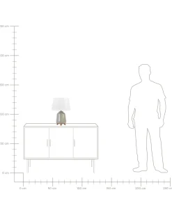 Candeeiro De Mesa Em Ceramica Cinzenta Fajardo