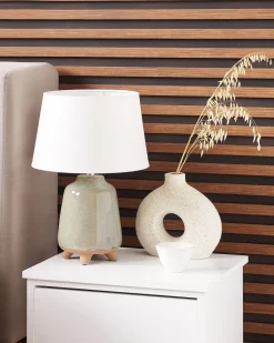 Candeeiro De Mesa Em Ceramica Cinzenta Fajardo