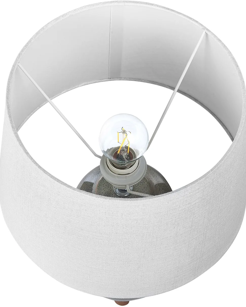 Candeeiro De Mesa Em Ceramica Cinzenta Fajardo