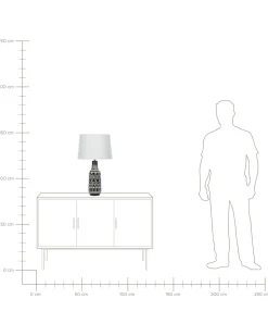 Candeeiro De Mesa Em Ceramica Preto Creme E Branco 68 Cm Shebelle