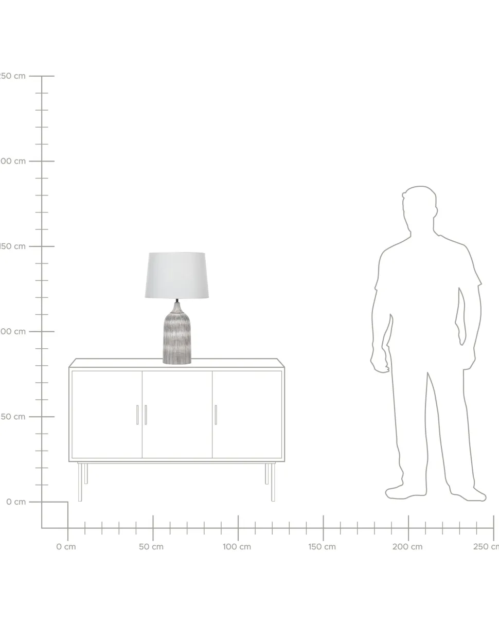 Candeeiro De Mesa Em Ceramica Cinzento Claro E Creme 66 Cm Georgina