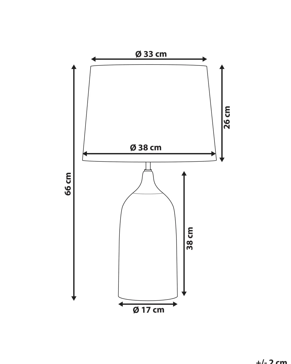 Candeeiro De Mesa Em Ceramica Cinzento Claro E Creme 66 Cm Georgina