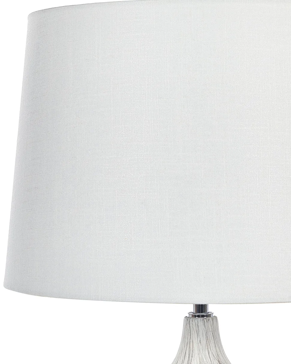 Candeeiro De Mesa Em Ceramica Cinzento Claro E Creme 66 Cm Georgina